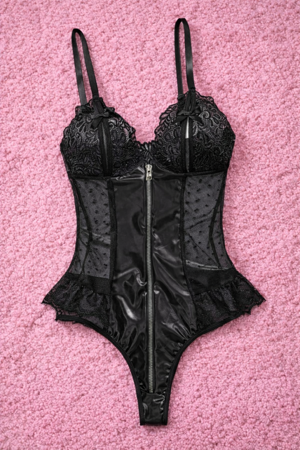 Černé korzetové body se zipem – Black Temptation