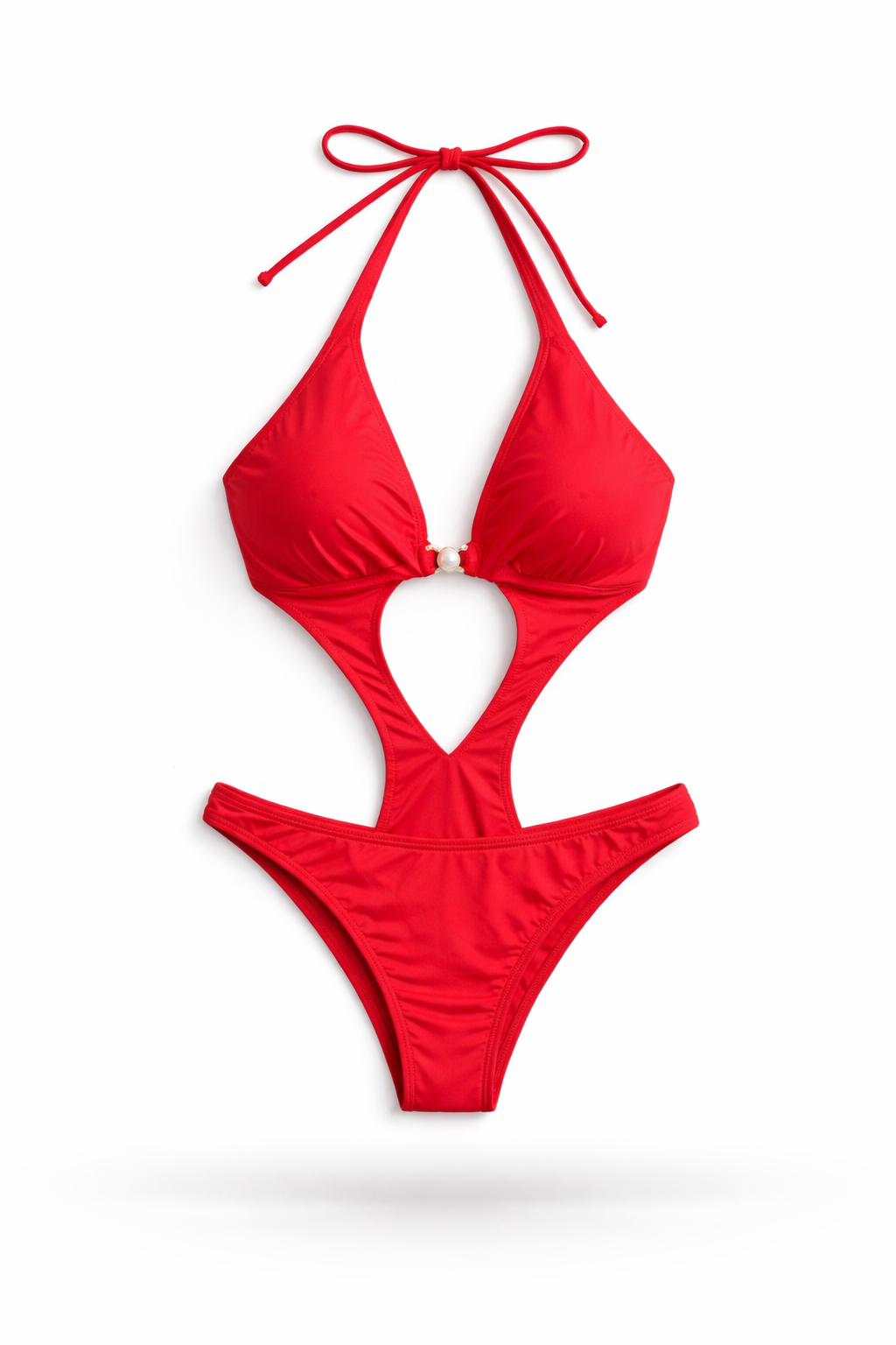 Červené vykrojené monokiny – Red Cut-Out One Piece