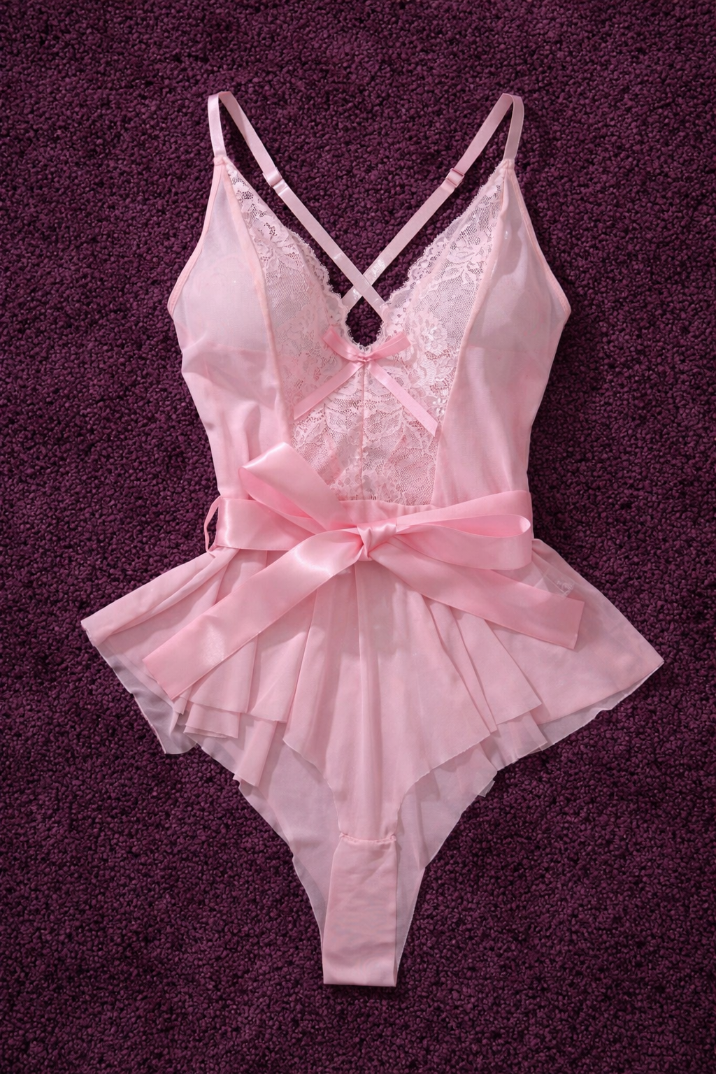 Růžové krajkové body s tylovou sukní – Blush Dream