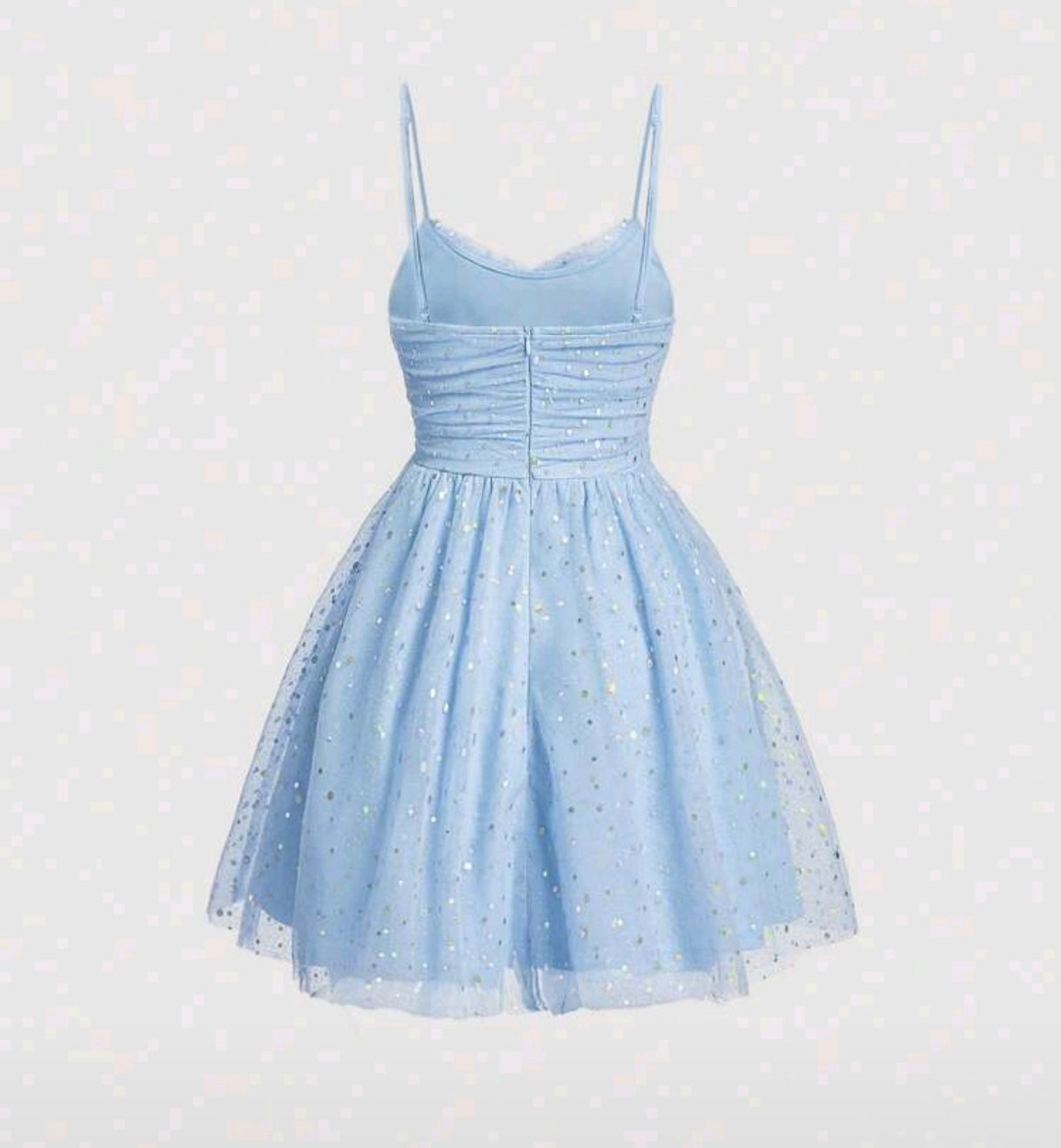 Světle modré třpytivé šaty Princess