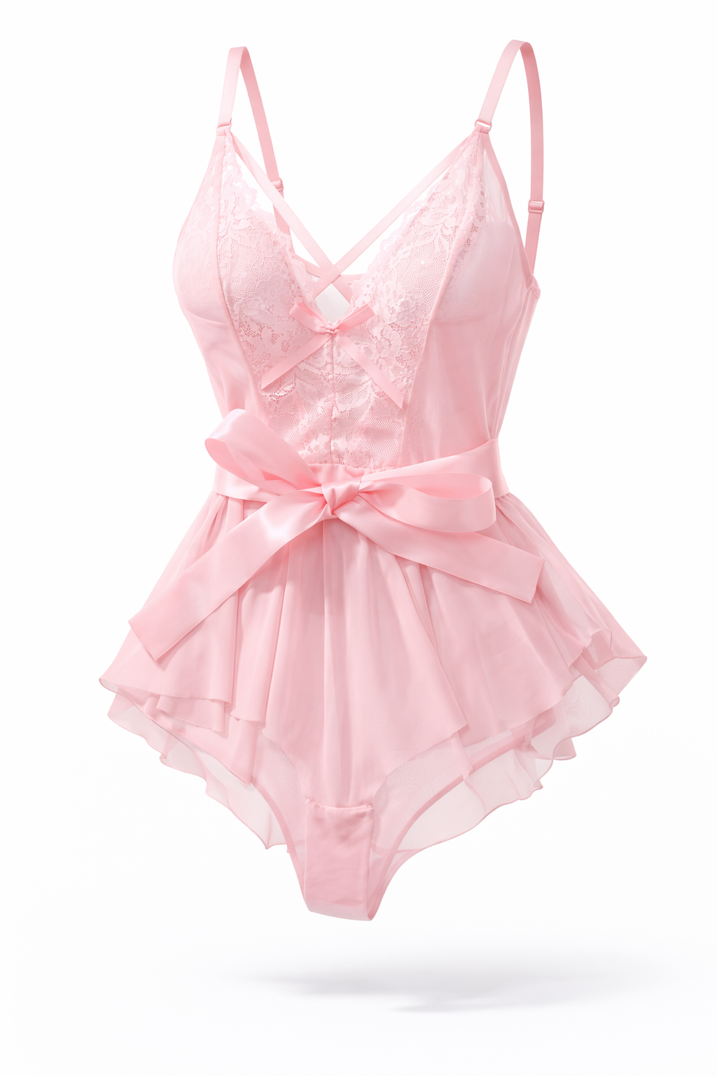 Růžové krajkové body s tylovou sukní – Blush Dream