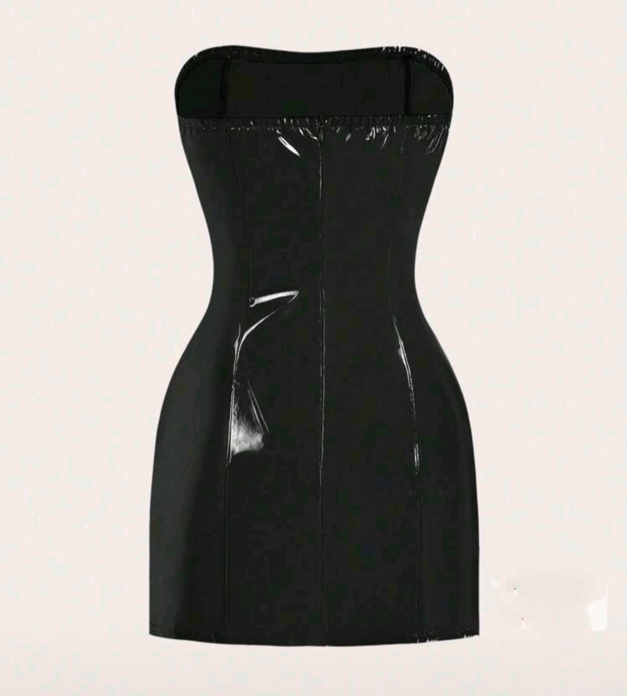 Lesklé latexové minišaty – černý glamour