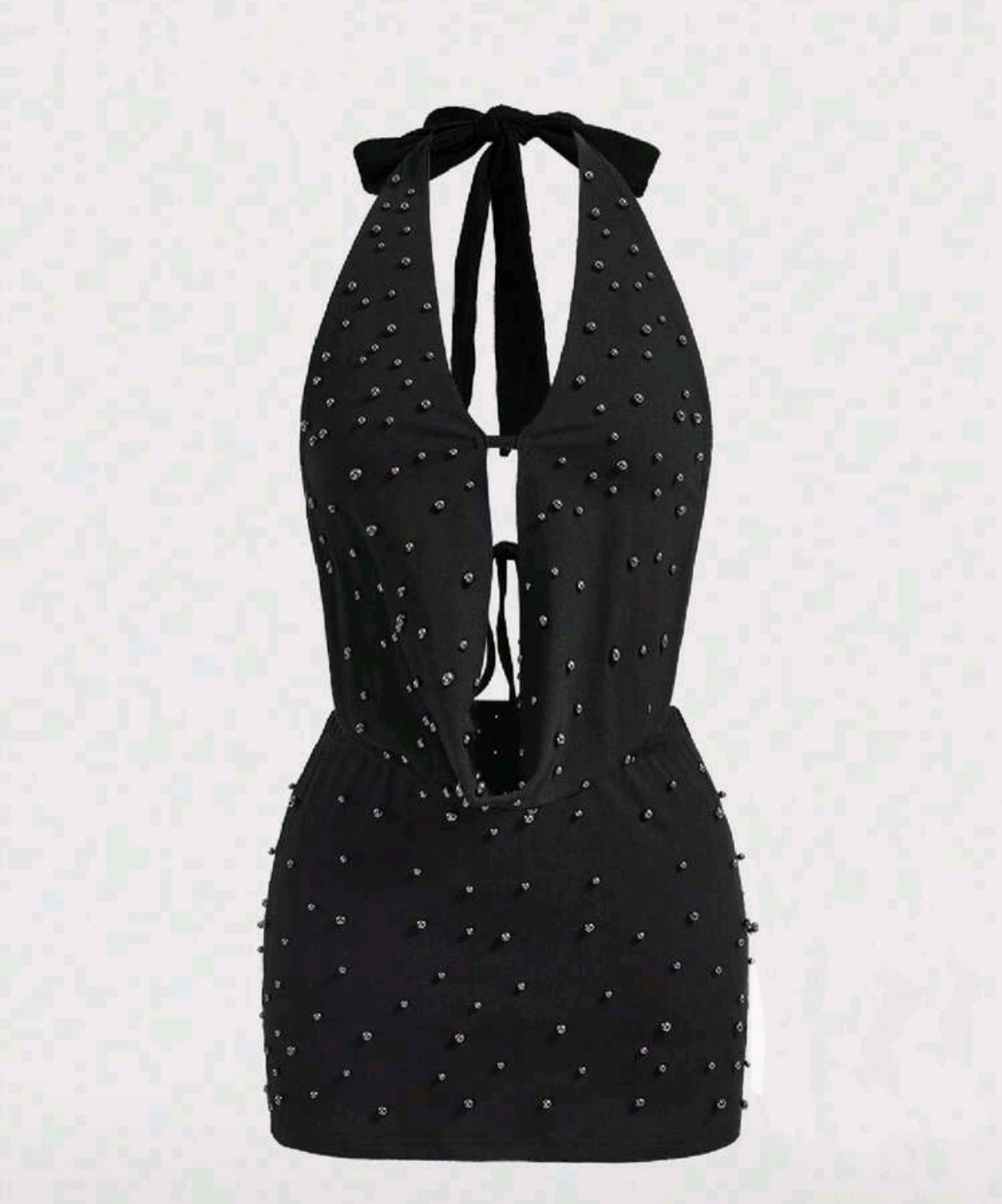 Černé Glam mini šaty s kamínky