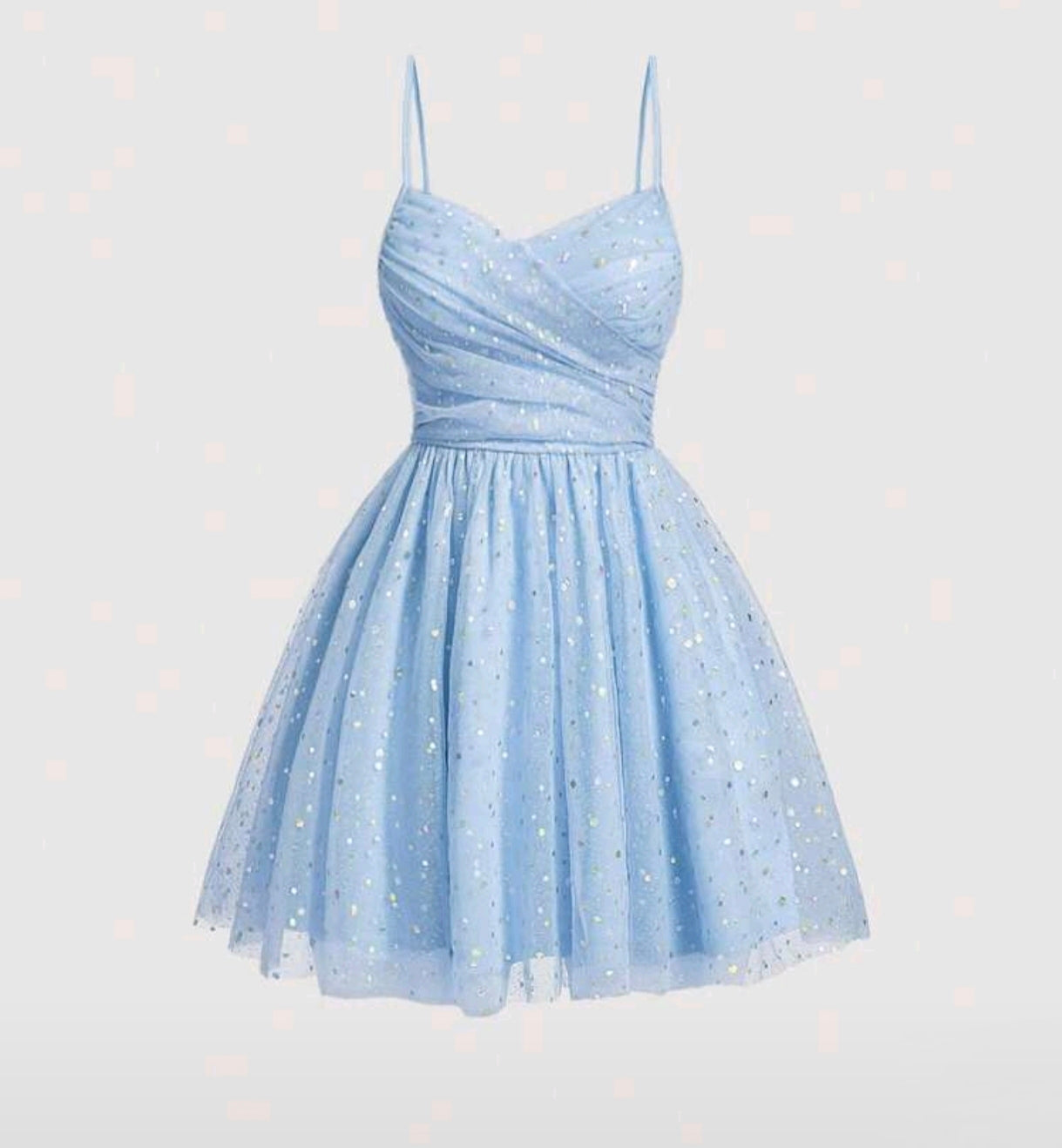 Světle modré třpytivé šaty Princess
