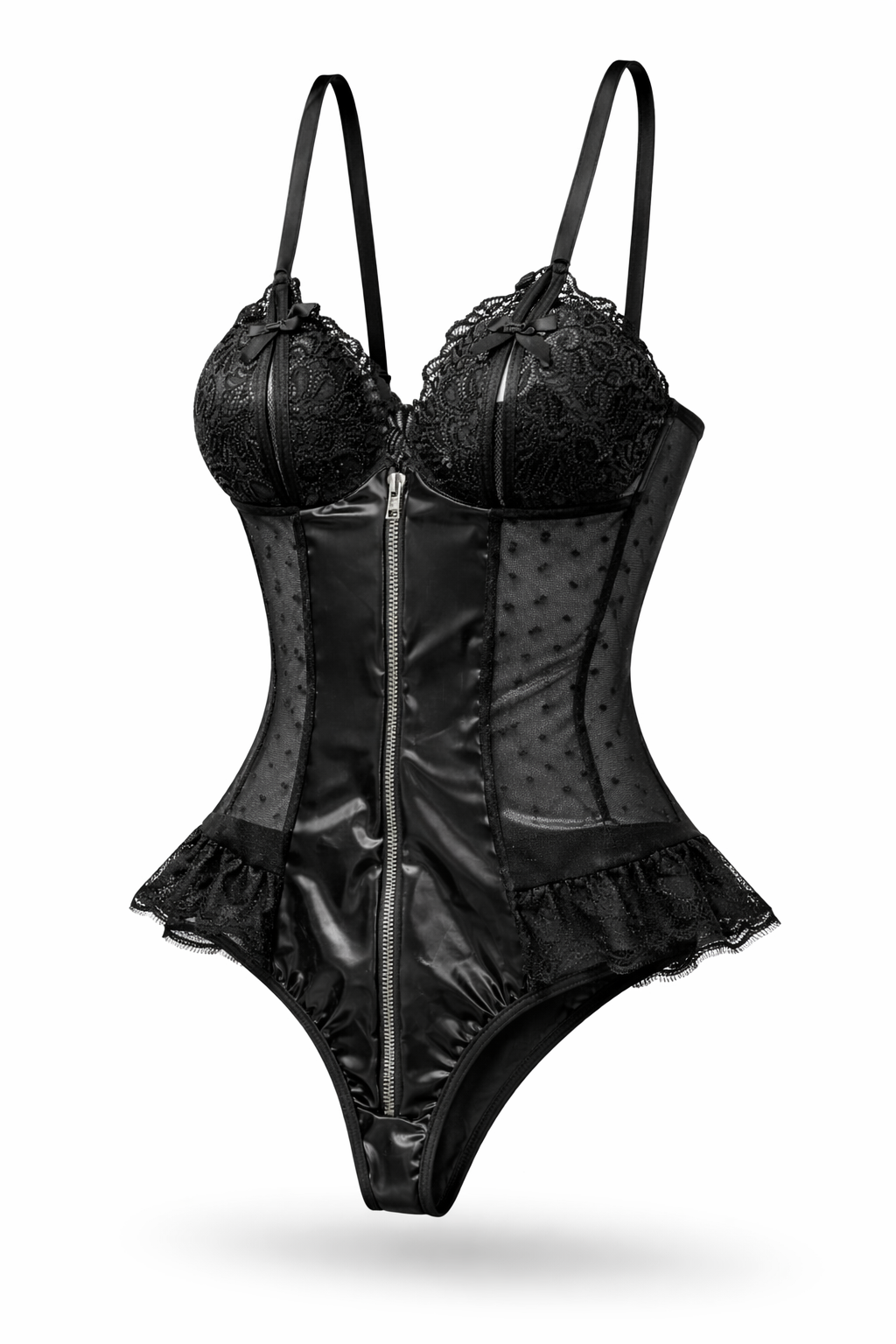 Černé korzetové body se zipem – Black Temptation