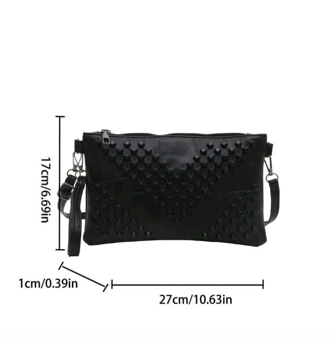 Černá kabelka s hroty – Black Stud Clutch Bag
