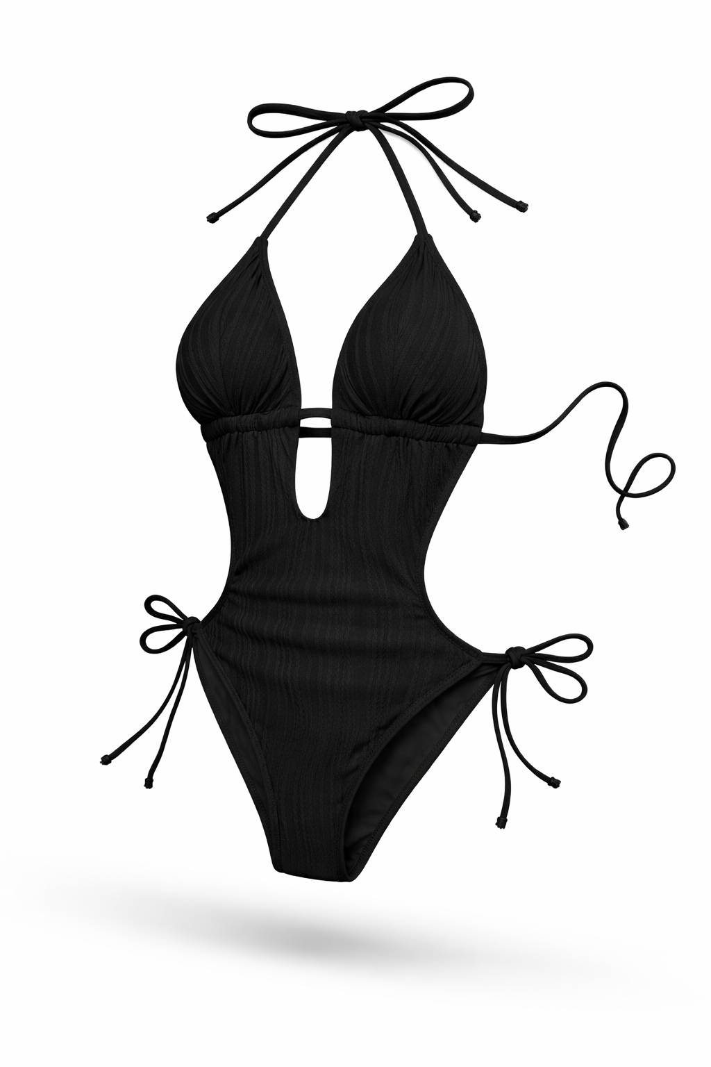 Černé sexy monokiny s průstřihem – Black Cut-Out Glam Swimsuit